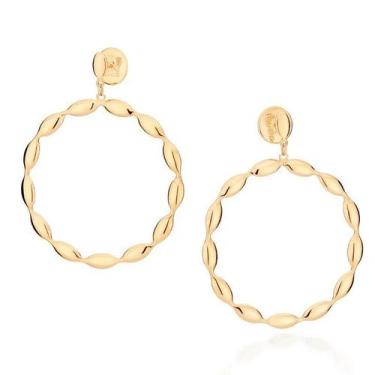 Imagem de Brincos banhado ouro 3x 24k 18k e 22k femininos grandes maxi rommanel 
