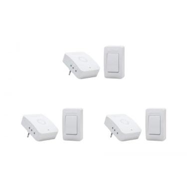 Imagem de Kit C/3 - Campainha Sem Fio Qualitronix Pilha/Tomada 52 T...