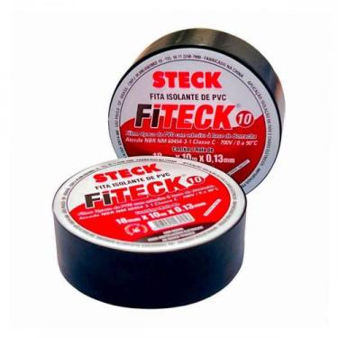 Imagem de Fita Isolante Steck Fiteck 10M Preta - Kit C/10 Pecas