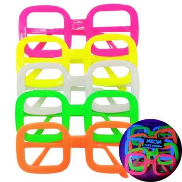 Imagem de Kit 30 Óculos Festa Balada Rave Neon Brilha Na Luz Negra - Bela Import