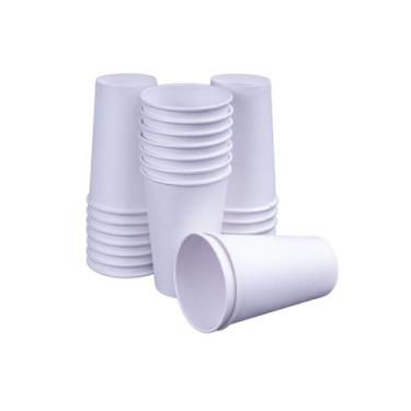 Imagem de Copo de papel liso 300 ml biodegradavel descartável 100 unidades - Bra