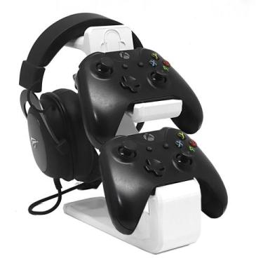 Imagem de Suporte para dois controle e suporte para headset - Kame 3D, Branco