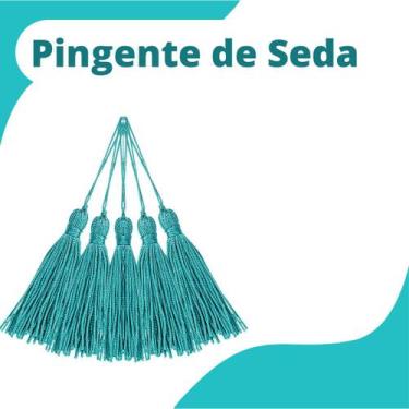 Imagem de Pingente De Seda Tassel - Verde Médio - Com 100 Unidades - Nybc