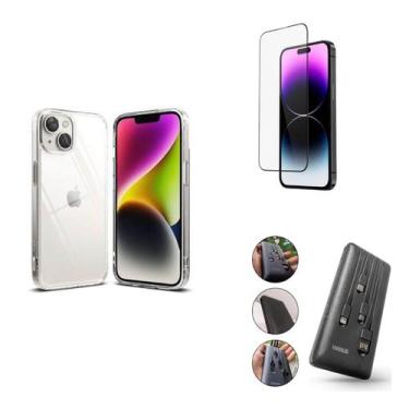 Imagem de Kit Carregador Portátil BlueStar 10.000mAH  íPhone 13 + Capa + Películ