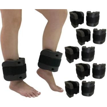 Imagem de Kit 5 Pares Caneleiras Hidroginástica 2 à 3kg DF1103 Preto Dafoca Spor