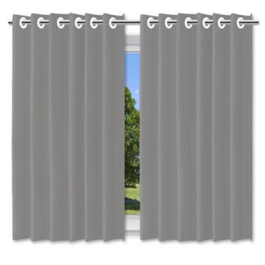 Imagem de Cortina Blackout Pelicula C/Ilhos Cinza 280x140 - Fullcommerce