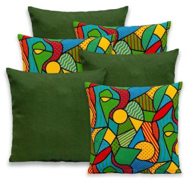 Imagem de Kit 6 Capas de Almofada Gorgurinho Lisa e Estampada 40x40 Zíper - BEM 