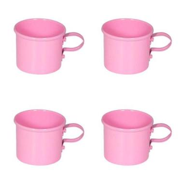 Imagem de Kit 4 Canecas em alumínio estilo Moscow Mule Decor - Rosa - Retrofenna