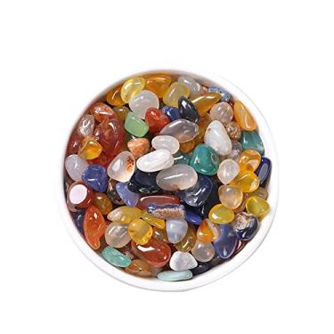 Imagem de 0,35-0,47 polegadas polidas ágata pedras coloridas decoração pedras seixos natural polido rio pedras misturadas coloridas para jardim aquário vasos vasos decoração 3,5 onças