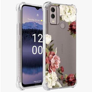 Imagem de Ueokeird Capa de telefone para Nokia G11 Plus, capa para Nokia G11 + meninas e mulheres, capa protetora fina à prova de choque com estampa floral flexível TPU para Nokia G11 Plus Blossom Flower