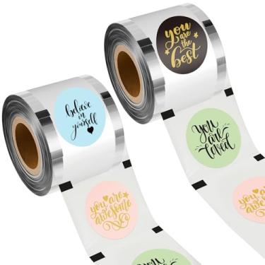 Imagem de Henoyso Película seladora de 2 rolos para máquina de selar 90-105 mm, 6400 xícaras, filme selador de chá bolha para copos de plástico de 473 ml para chá de bolhas, água, café, suco, refrigerante