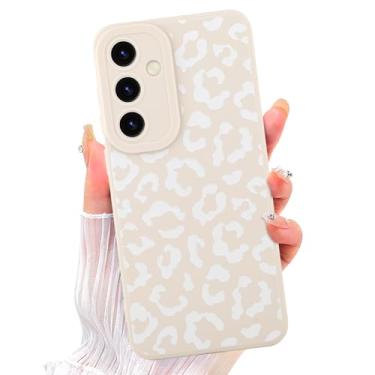Imagem de ZIYE Capa para Galaxy S23 FE com estampa de leopardo branco com proteção para câmera, capa protetora de borracha de silicone TPU macio com design de chita compatíveis com Samsung Galaxy S23 FE