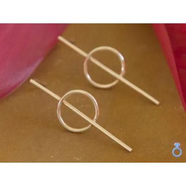 Imagem de Brinco De Prata 925 Palito Geometrico Circulo - Isa Roncari Joias, Pra