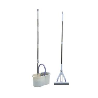 Imagem de kit mop limpeza giratório giro fit e mop esponja - Simplo, U, BRANCO