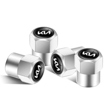 Imagem de Tampas de haste de válvula de pneu de carro de metal compatíveis com KIA NIRO Rio Sportage Sorento Soul Stinger Seltos Cadenza K900 Forte todos os modelos tampa de roda, tampas de válvula de ar