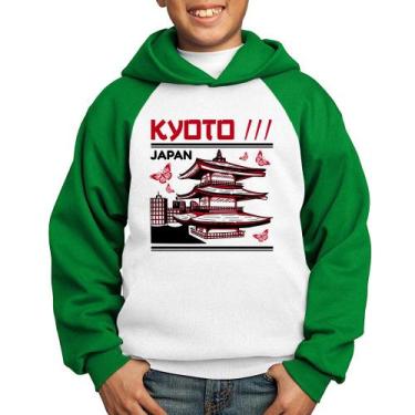 Imagem de Moletom Infantil Kyoto Japan - Foca na Moda, Branco, Verde, 14
