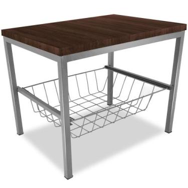 Imagem de Suporte Bebedouro Botijão Mini Balcão Cesto E Tampo Prata - Genus Móve