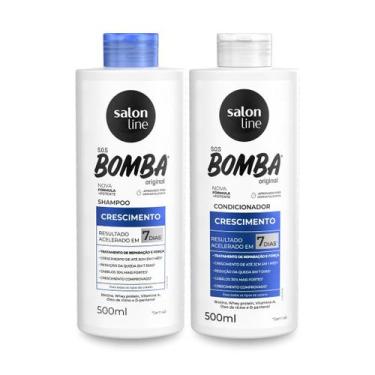 Imagem de Kit Shampoo + Condicionador Sos Bomba Salon Line 500ml, Kit Shampoo + 