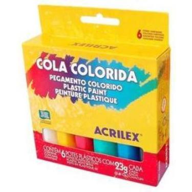 Imagem de Cola Colorida Acricor 6 Cores 2606 Acrilex - 1