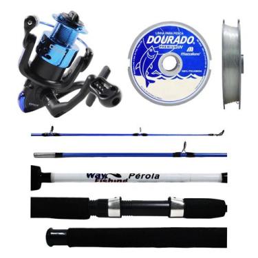 Imagem de Kit Pesca Molinete Onix 4000 + Vara Pérola 1502 1,50m 12-15 Lbs + Linh