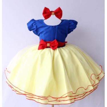 Imagem de Vestido Infantil Branca de Neve Festa Temático E Tiara - Festa Luxo, A
