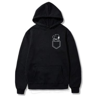 Imagem de Moletom Canguru Com Estampa Snoopy Bolsinho Blusa De Frio Unissex. - S