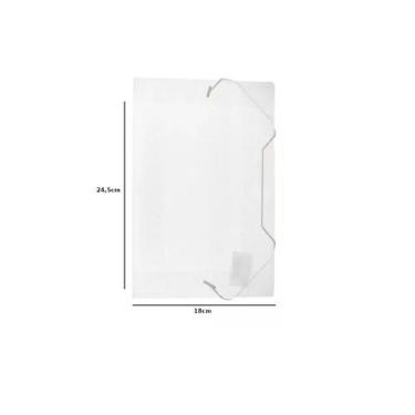 Imagem de 10 Mini Pasta Aba Meio Oficio Transparente A5 C/elástico Acp