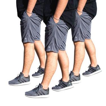 Imagem de Kit 3 Bermuda Plus Size Dry Masculina Treino Academia - BEN20 PREMIUM,