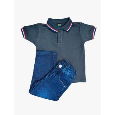 Imagem de Kit calça jeans e Polo Malha Piquet Infantil . - Maximus, Kit 12, 2