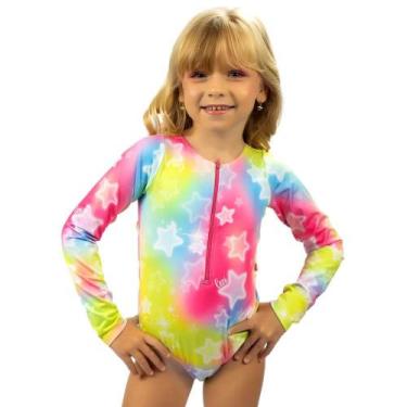 Imagem de Maio Infantil com Ziper Color Stars Cecí Moda Praia, 20, Rosa
