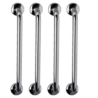 Imagem de Alça de Apoio Barra Inox 40cm Kit 4 Unidades Idoso Cadeirante Acessibiliade Segurança Casa Banheiro Box Corredor Corrimao Segurança Suporte