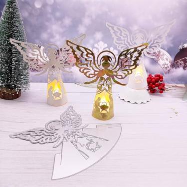 Imagem de Alinacutle 1 peça de vela de natal anjo fada suporte de lâmpada corte de metal cortado para artesanato em papel feito à mão cartões comemorativos decorações festivais álbuns e artes de álbuns