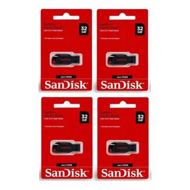 Imagem de 4 Pendrives Sandisk 32gb Entrada Usb 2.0