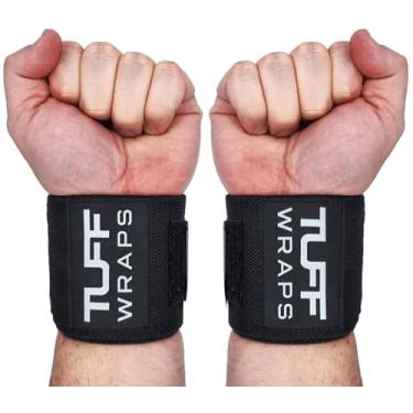 Imagem de TuffWraps Tiras de pulso de 40,64 cm para academia – sem alças de polegar – Powerlifting, levantamento de peso e suporte de supino – Alças de pulso duráveis acessório de academia para suporte