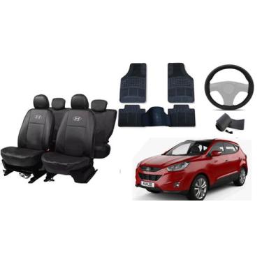 Imagem de Kit de Capa de Couro IX 35 10-16 + Tapetes de Carro + Capa de Volante 