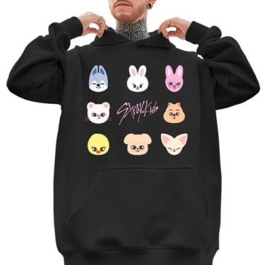Imagem de Moletom Com Capuz Stray Kids Chibli Integrantes Grupo Kpop - Abstract 