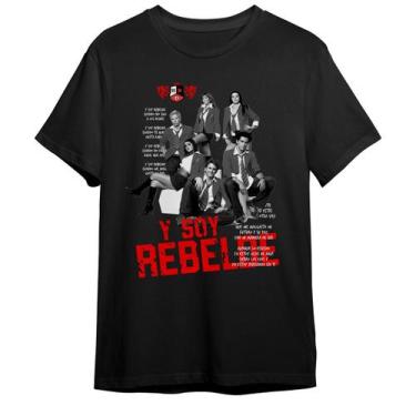 Imagem de Camiseta Unissex Rbd Y Soy Rebelde Mexicana Personagens - Abstract Gee
