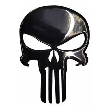 Imagem de Kit 2 Adesivos Resinado Caveira Justiceiro Moto Carro Grande - Resitan