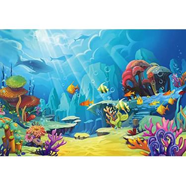Imagem de Pnylzzyxh Pano de fundo sob o mar, oceano, colorido, peixe, decoração de coral, fundo para o mundo subaquático, cenário tropical, praia, luz solar, faixa de festa de aniversário, adereços de estúdio