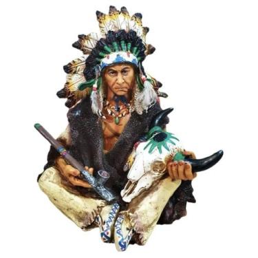 Imagem de Escultura Índio Xamã Em Resina - Althea Arte Decor