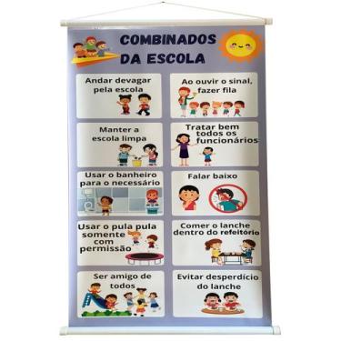 Imagem de Banner Pedagógico Infantil Educativo Combinados Da Escola - Brink Sul
