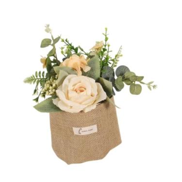 Imagem de Generic Flor artificial suspensa com um saco de estopa Vaso FOUX FLORES HOME DINING SALA de PLANTAS FALES PAR, Champanhe