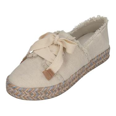 Imagem de TOMS - Alpargata feminina Carolina com cadarço, Ônix branco, 40