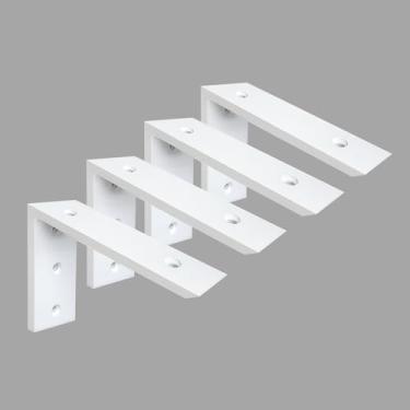 Imagem de Walwe Suporte De Bancada, Pacote Com 4 Unidades, 8 Polegadas, Resistente, 3/8 Espessura, Bancada Em Granito Branco, X 6 2,5, Prateleira L, Lareira, Mísulas Para Banc