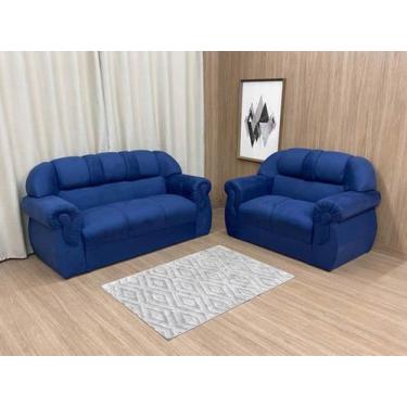 Imagem de Sofá 2 e 3 Lugares Confortável e Compacto Azul 410 Corsa - Alpoim
