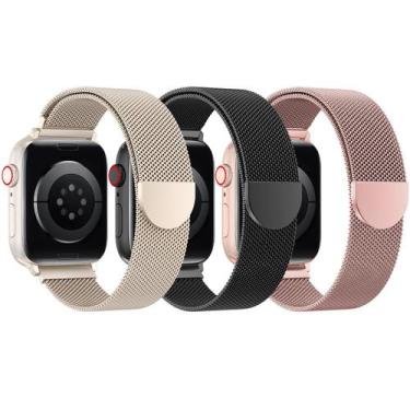 Imagem de Pulseira Apple Watch BELONGME Mesh Loop em aço inoxidável 40-49 mm