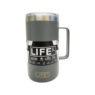 Imagem de Caneca Térmica Chumbo 710ml Inox P/ Vinho Cerveja Café Sucos - Abrolho