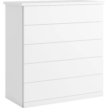 Imagem de Cômoda para quarto 5 gavetas corrediças telescópicas - Capri-Branco - Bianchi Móveis