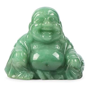 Imagem de Artistone Estátua De Buda Risonho De 2 Polegadas, Cristal De Cura, Esculpida À Mão, Pedra Preciosa, Religião, Sentado, Estatueta De Buda Feliz, Pedra De Bolso, Decoração Para Casa (Aventurina Verde
