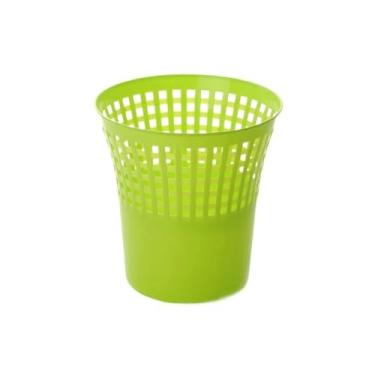 Imagem de Lixeira Lixeira de 7,5 L Lixeira em Plástico com Grande Abertura e Design Recortado Redondo Adequado para Sala de Estar, Quarto, Banheiro Lixeira Azul/Verde Lixeira(Green)